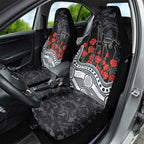 Carlton Blues ANZAC Day Car Seat Cover Indigenous Dot Art with Poppy Flower Tribute