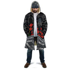 Carlton Blues ANZAC Day Cloak Indigenous Dot Art with Poppy Flower Tribute