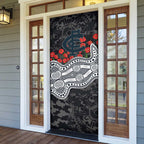 Carlton Blues ANZAC Day Door Cover Indigenous Dot Art with Poppy Flower Tribute