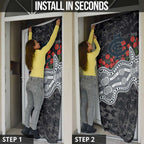 Carlton Blues ANZAC Day Door Cover Indigenous Dot Art with Poppy Flower Tribute