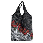 Carlton Blues ANZAC Day Grocery Bag Indigenous Dot Art with Poppy Flower Tribute