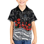 Carlton Blues ANZAC Day Hawaiian Shirt Indigenous Dot Art with Poppy Flower Tribute