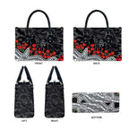 Carlton Blues ANZAC Day Leather Bag Indigenous Dot Art with Poppy Flower Tribute