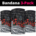 Carlton Blues ANZAC Day Neck Gaiter Indigenous Dot Art with Poppy Flower Tribute