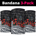 Carlton Blues ANZAC Day Neck Gaiter Indigenous Dot Art with Poppy Flower Tribute