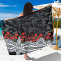 Carlton Blues ANZAC Day Sarong Indigenous Dot Art with Poppy Flower Tribute