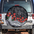 Carlton Blues ANZAC Day Spare Tire Cover Indigenous Dot Art with Poppy Flower Tribute