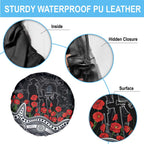Carlton Blues ANZAC Day Spare Tire Cover Indigenous Dot Art with Poppy Flower Tribute