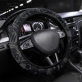 Carlton Blues ANZAC Day Steering Wheel Cover Indigenous Dot Art with Poppy Flower Tribute
