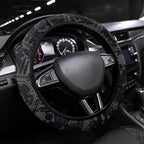 Carlton Blues ANZAC Day Steering Wheel Cover Indigenous Dot Art with Poppy Flower Tribute