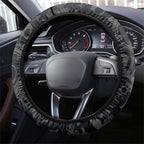 Carlton Blues ANZAC Day Steering Wheel Cover Indigenous Dot Art with Poppy Flower Tribute