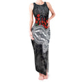 Carlton Blues ANZAC Day Tank Maxi Dress Indigenous Dot Art with Poppy Flower Tribute