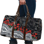 Carlton Blues ANZAC Day Travel Bag Indigenous Dot Art with Poppy Flower Tribute