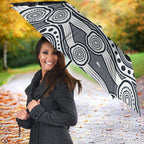 Carlton Blues ANZAC Day Umbrella Indigenous Dot Art with Poppy Flower Tribute
