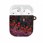 Brisbane Lions ANZAC Day AirPods Case Indigenous Dot Art with Poppy Flower Tribute