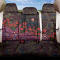 Brisbane Lions ANZAC Day Back Car Seat Cover Indigenous Dot Art with Poppy Flower Tribute