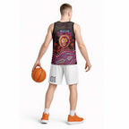 Brisbane Lions ANZAC Day Basketball Jersey Indigenous Dot Art with Poppy Flower Tribute