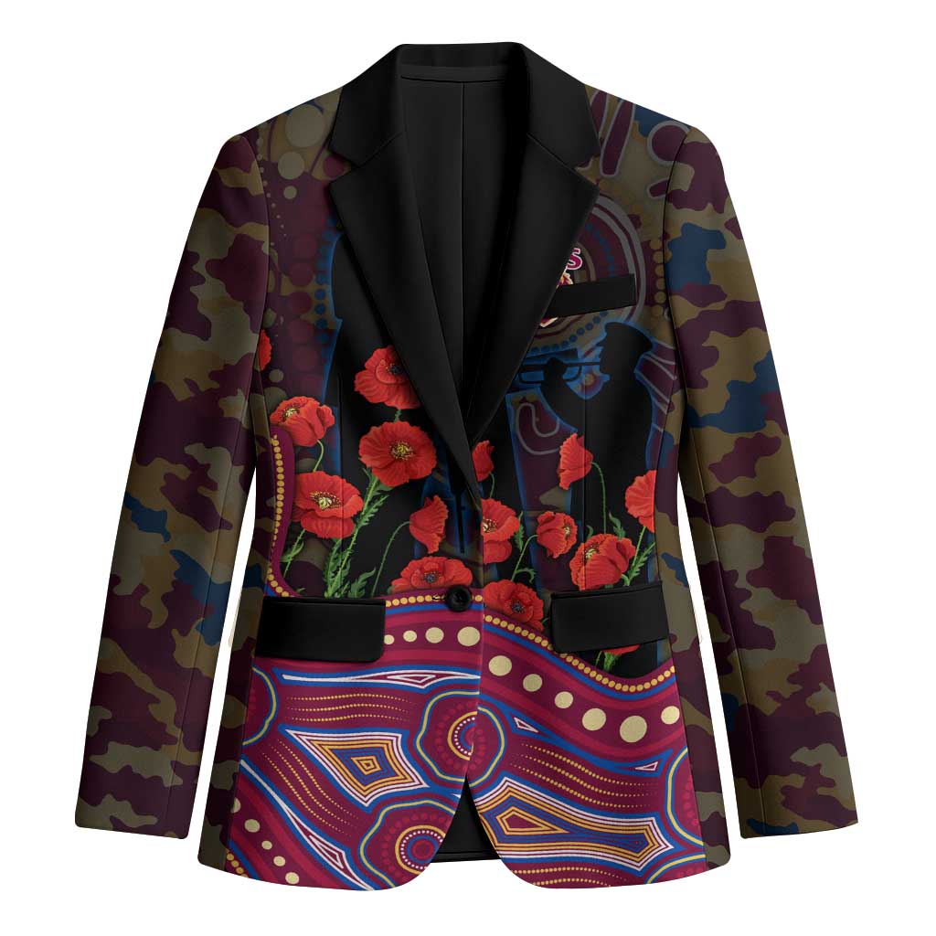 Brisbane Lions ANZAC Day Blazer Indigenous Dot Art with Poppy Flower Tribute
