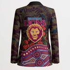 Brisbane Lions ANZAC Day Blazer Indigenous Dot Art with Poppy Flower Tribute