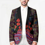 Brisbane Lions ANZAC Day Blazer Indigenous Dot Art with Poppy Flower Tribute