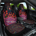 Brisbane Lions ANZAC Day Car Seat Cover Indigenous Dot Art with Poppy Flower Tribute