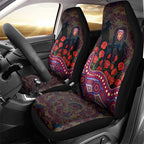 Brisbane Lions ANZAC Day Car Seat Cover Indigenous Dot Art with Poppy Flower Tribute