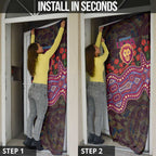 Brisbane Lions ANZAC Day Door Cover Indigenous Dot Art with Poppy Flower Tribute