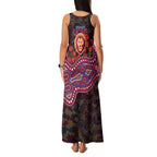 Brisbane Lions ANZAC Day Family Matching Tank Maxi Dress and Hawaiian Shirt Indigenous Dot Art with Poppy Flower Tribute