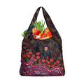 Brisbane Lions ANZAC Day Grocery Bag Indigenous Dot Art with Poppy Flower Tribute