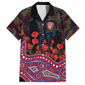 Brisbane Lions ANZAC Day Hawaiian Shirt Indigenous Dot Art with Poppy Flower Tribute
