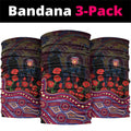 Brisbane Lions ANZAC Day Neck Gaiter Indigenous Dot Art with Poppy Flower Tribute
