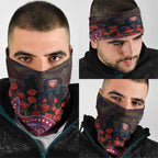 Brisbane Lions ANZAC Day Neck Gaiter Indigenous Dot Art with Poppy Flower Tribute