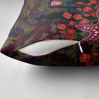 Brisbane Lions ANZAC Day Pillow Cover Indigenous Dot Art with Poppy Flower Tribute
