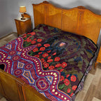 Brisbane Lions ANZAC Day Quilt Indigenous Dot Art with Poppy Flower Tribute