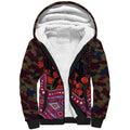 Brisbane Lions ANZAC Day Sherpa Hoodie Indigenous Dot Art with Poppy Flower Tribute
