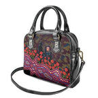 Brisbane Lions ANZAC Day Shoulder Handbag Indigenous Dot Art with Poppy Flower Tribute