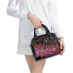 Brisbane Lions ANZAC Day Shoulder Handbag Indigenous Dot Art with Poppy Flower Tribute