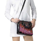 Brisbane Lions ANZAC Day Shoulder Handbag Indigenous Dot Art with Poppy Flower Tribute