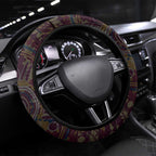 Brisbane Lions ANZAC Day Steering Wheel Cover Indigenous Dot Art with Poppy Flower Tribute