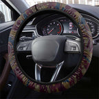 Brisbane Lions ANZAC Day Steering Wheel Cover Indigenous Dot Art with Poppy Flower Tribute