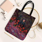 Brisbane Lions ANZAC Day Tote Bag Indigenous Dot Art with Poppy Flower Tribute