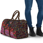Brisbane Lions ANZAC Day Travel Bag Indigenous Dot Art with Poppy Flower Tribute