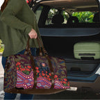 Brisbane Lions ANZAC Day Travel Bag Indigenous Dot Art with Poppy Flower Tribute