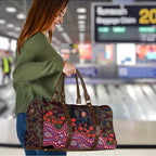 Brisbane Lions ANZAC Day Travel Bag Indigenous Dot Art with Poppy Flower Tribute