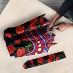 Brisbane Lions ANZAC Day Umbrella Indigenous Dot Art with Poppy Flower Tribute