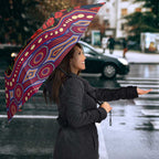 Brisbane Lions ANZAC Day Umbrella Indigenous Dot Art with Poppy Flower Tribute