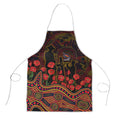 Adelaide Crows ANZAC Day Apron Indigenous Dot Art with Poppy Flower Tribute
