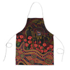 Adelaide Crows ANZAC Day Apron Indigenous Dot Art with Poppy Flower Tribute