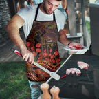 Adelaide Crows ANZAC Day Apron Indigenous Dot Art with Poppy Flower Tribute