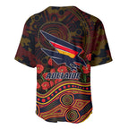 Adelaide Crows ANZAC Day Baseball Jersey Indigenous Dot Art with Poppy Flower Tribute